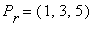 P[r] = (1, 3, 5)